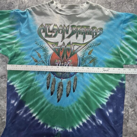 Vintage Allman Brothers Band Tour Concert T-Shirt XL Tie Dye All Over Design - Picture 7 of 8